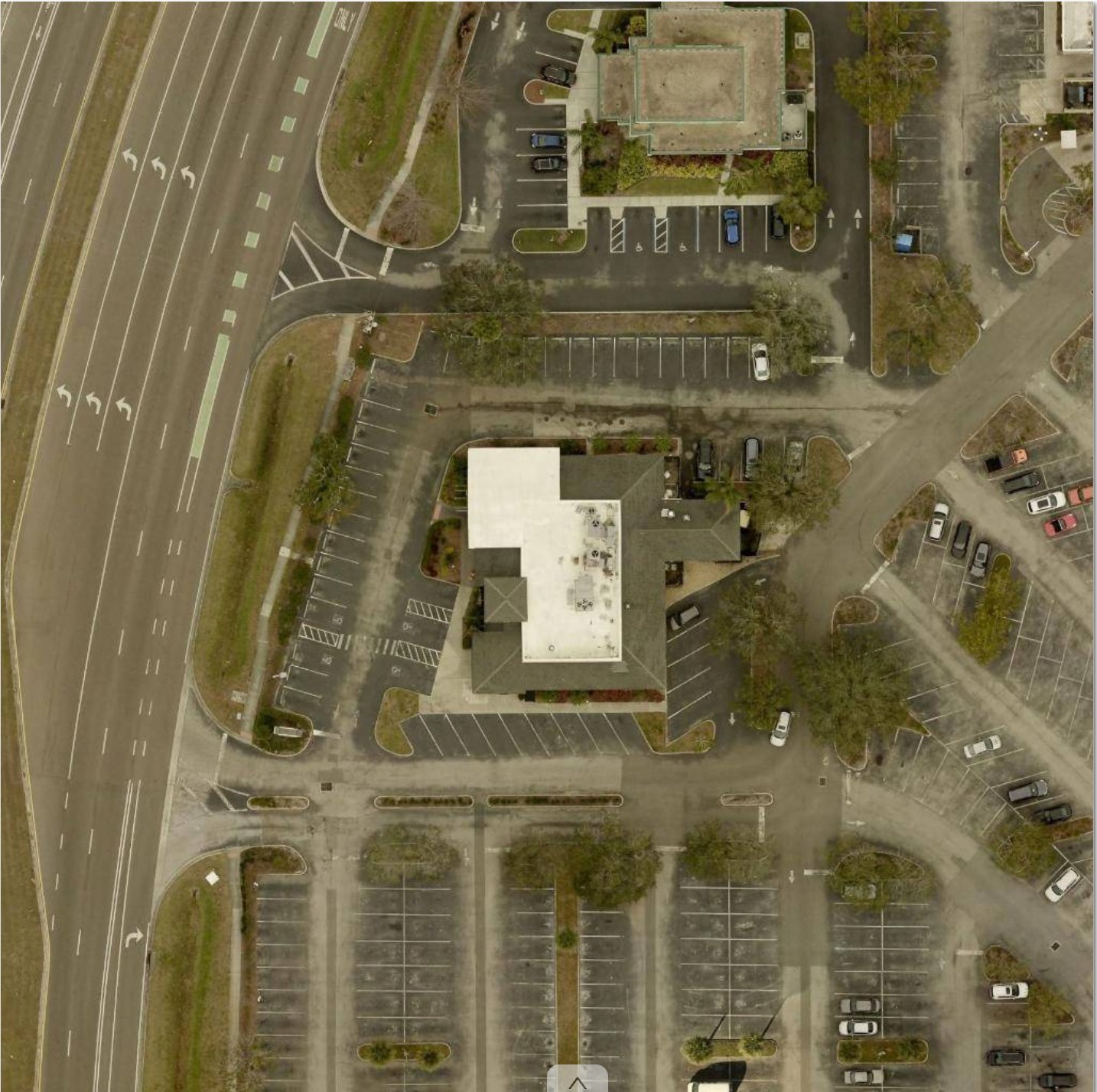 Raw satellite view of a parking lot